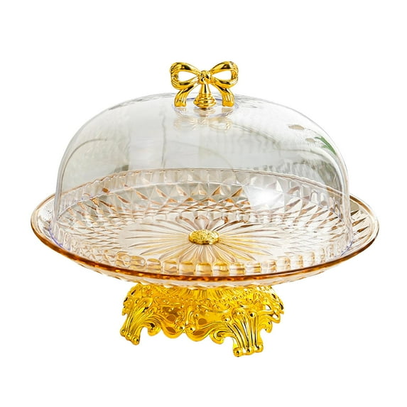 deevoka Cake Stand Multifunctional Round Footed Cake Plate for Candy Muffins Cookies champagne