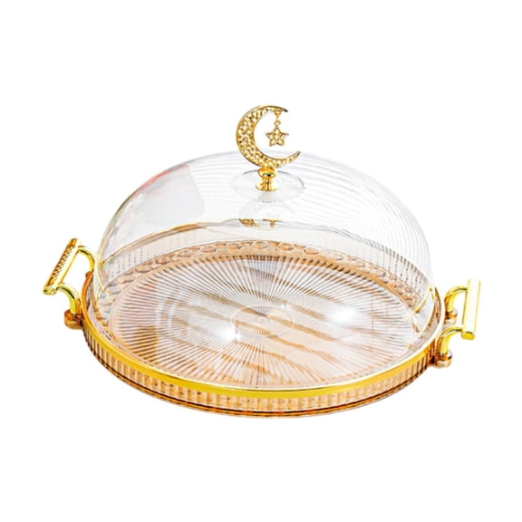 deevoka Cake Stand Tabletop Display Stand Pastry Display Serving Platter with Lid Desert Amber S