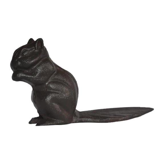 deevoka Cast Iron Door Stopper 7.28x3.74" Bedroom Rustic Squirrel Sculpture Doorstop