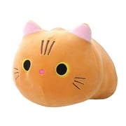 deevoka Cat Big Plush Hugging , Soft Kitten Kitty Stuffed Animals Toy Gifts for Kids, Girls, Bed, Christmas, Valentine , Brown 25cm