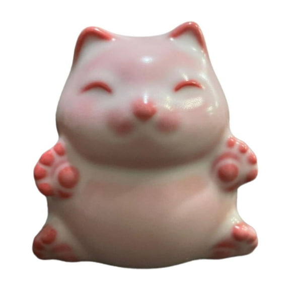 deevoka Cat Statue Adornment Collections Ceramic Tea Pet for Tea House Bedroom Study A