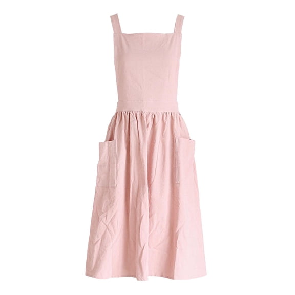 deevoka Catering Apron Bartender Apron Gardening Apron with Pockets for Hotel Restaurant Pink