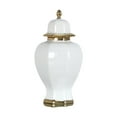 thumbnail image 1 of deevoka Ceramic Bud Vase Ceramic Ginger Jar with Lid for Entryway Office Living Room White, 1 of 9