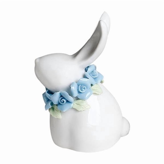 deevoka Ceramic Bunny Figurine Rabbit Statue Tabletop Sculpture Decoration for Farmhouse 4 Pcs