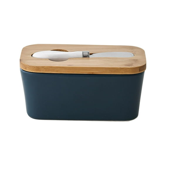 deevoka Ceramic Butter Dish Reusable Practical Multiuse with Cover Cheese Butter