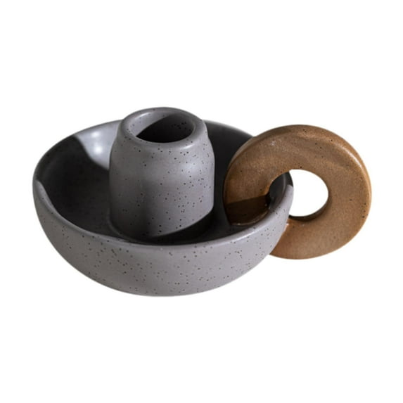 deevoka Ceramic Candle Holder Candle Stick Holder for Wedding Dining Room Home Decor grey violet