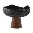 thumbnail image 1 of deevoka Ceramic Dessert Plate Serving Bowl Irregular Decorative Japanese Appetizer Plate Black, 1 of 9
