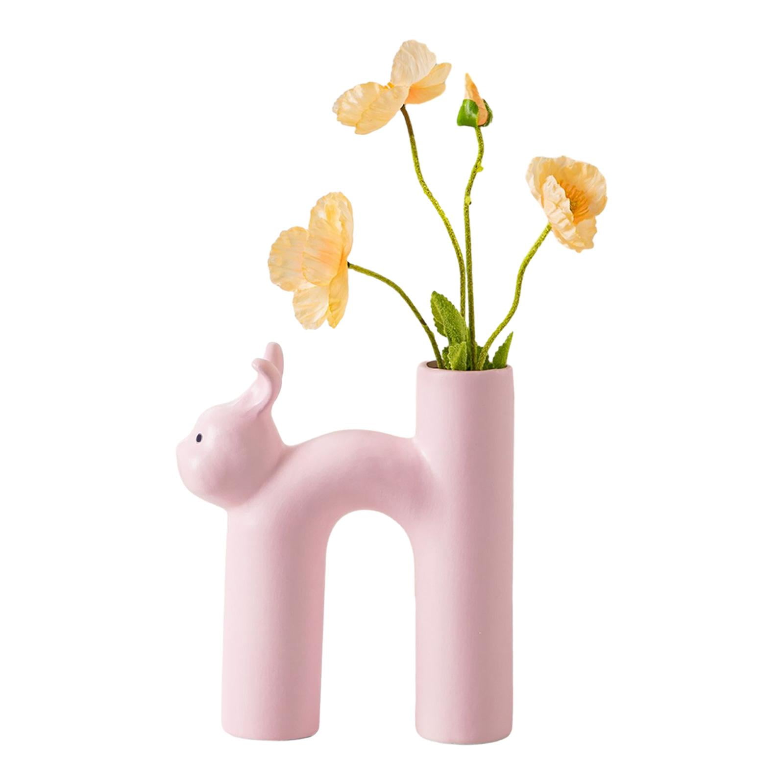 deevoka Ceramic Flower Vase Desk Planter Bud Vase Office Home Living ...