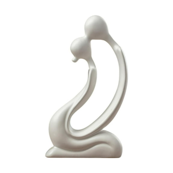 deevoka Ceramic Kissing Lovers Sculpture Souvenirs Romantic Statue for Bedroom Decor White