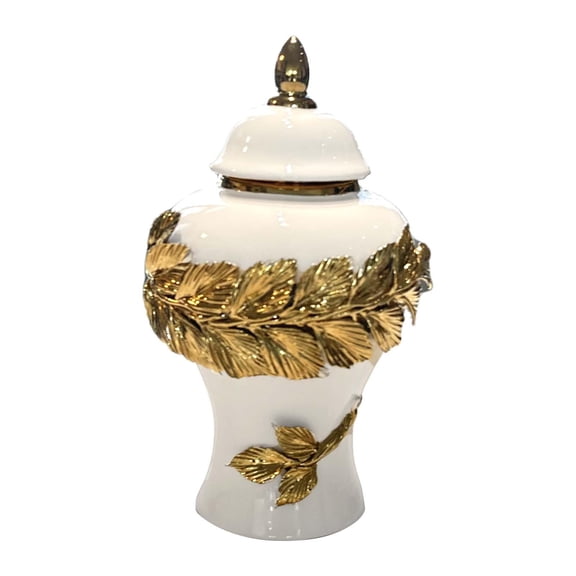 deevoka Ceramic Tea Canister Porcelain Ginger Jar for Living Room Fireplace S