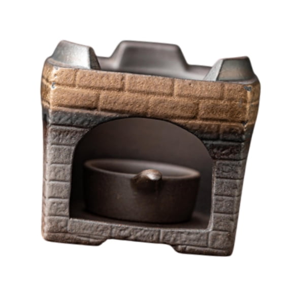 deevoka Ceramic Teapot Warmer Portable Retro Tea Warmer for Travel Home Office Square