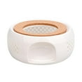 thumbnail image 1 of deevoka Ceramic Teapot Warmer Tealight Candle White Elegant Tea Heater Warming Base with 2, 1 of 9