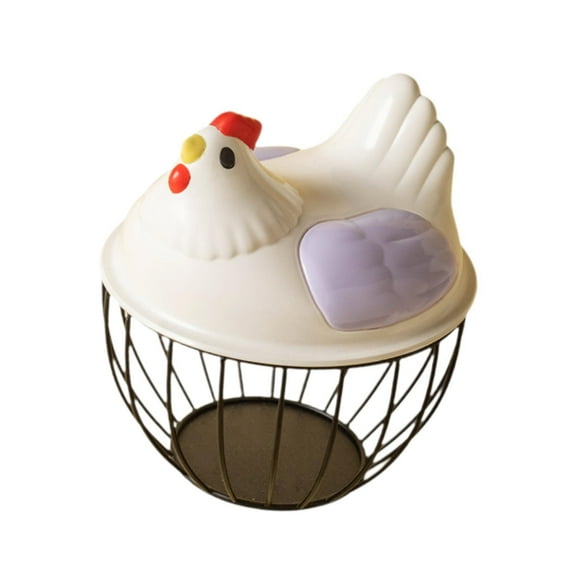 deevoka Chicken Egg Basket Countertop Egg Collecting Basket for Pantry Kitchen Fruit Violet Black Stripe