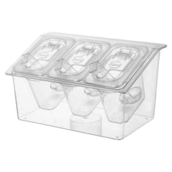 deevoka Chilled Condiment Server with 3 Containers Serving Tray for Cheese Fruit Bar