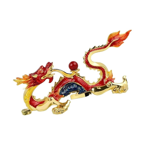 deevoka Chinese Dragon Statue 2024 Chinese New Year Dragon Figurine for Desk Bedroom Red abd Gold