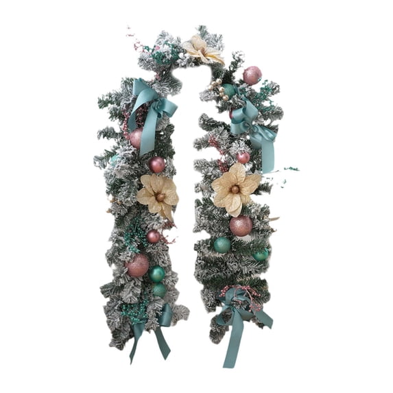 deevoka Christmas Garland 5.9ft Front Door Hanging Decor for Ceremony Blue Pink