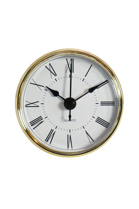 Classic Clock Movement 2.75" (70mm) Round Roman Numeral Clock Insert with Gold05
