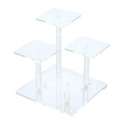deevoka Clear Perfume Stand with 4 Tiers Figures Display Riser Versatile 5.9x5.9x5.9inch Widened Base for Cosmetics Jewelry Organizer