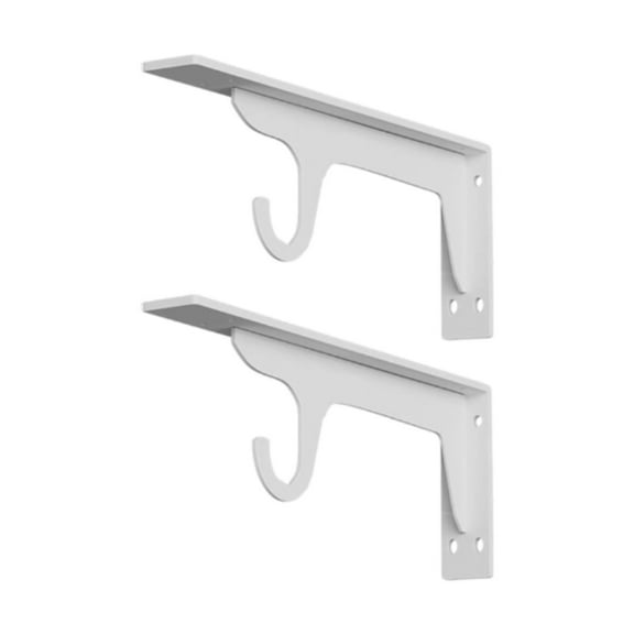 deevoka Closet Rod Holder Sturdy Wall Mounted Hanger Bracket for Backyard Room Table White