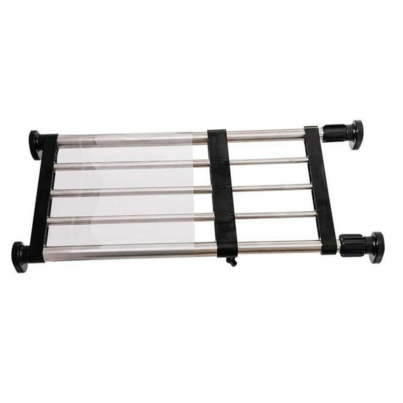 deevoka Closet Tension Shelf Black Expandable Tension Rod for Home Wardrobe Cupboard Length 50cm