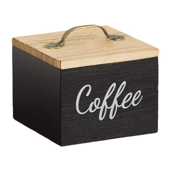 deevoka Coffee Pod Holder with Lid Coffee Bar Decor Display Box for Home Pantry Desk Black