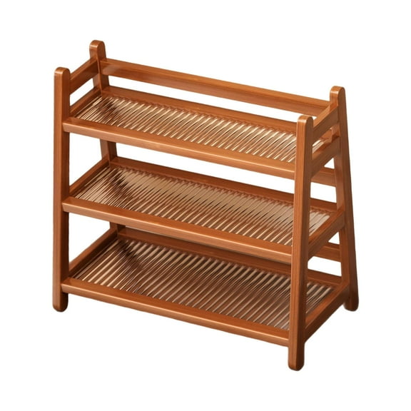 deevoka Coffee Syrup Display Rack Coffee Station Organizer for Pantry Desktop Vanity dark brown