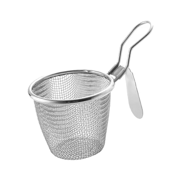 deevoka Colander Fry Basket with Handle Noodle Strainer for Dumplings Frying Camping