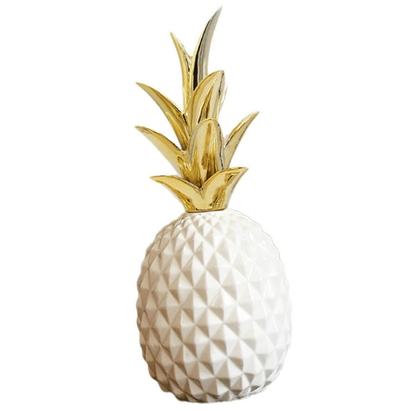 deevoka Collectible Decorative Pineapple Statue, Household Pineapple Sculpture, Ornament White