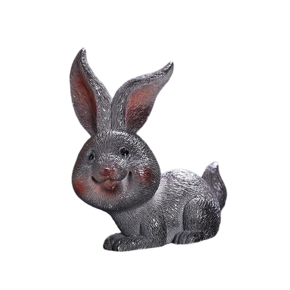 deevoka Color Changing Resin Tea Pet Handcrafted Kung Fu Tea Set Decorative Bunny Statue Style B