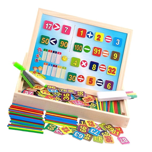 deevoka Colourful Multifunctional Montessori Wooden Teaching Math Game Toy Double Style_1