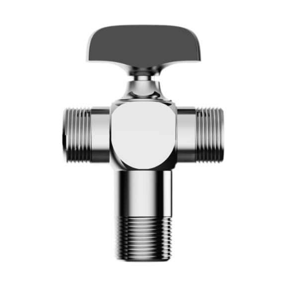deevoka Connector Union Swivel Double Water Out 3 way Toilet Bathroom Diverter Valve argent