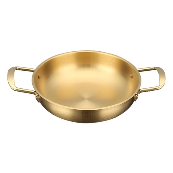 deevoka Cooking Pot Korean Ramen Cooking Pot Kitchen Soup Pot Stew Cooker Glass Stovetop Golden