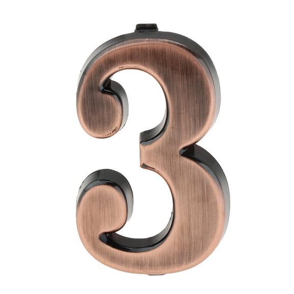 deevoka Copper Plaque Number House Address Digits Sticker Plate Sign 3 Number 3