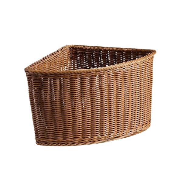 deevoka Corner Basket Made of Imitation Rattan, Decorative Multi-purpose Storage Basket, Radius 33.5cm
