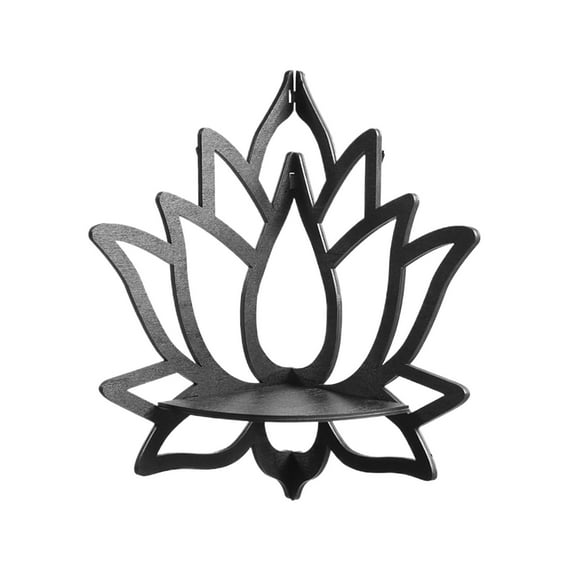 deevoka Corner Shelf Black Lotus Flower Corner Shelf for Bathroom Wall Decor Storage
