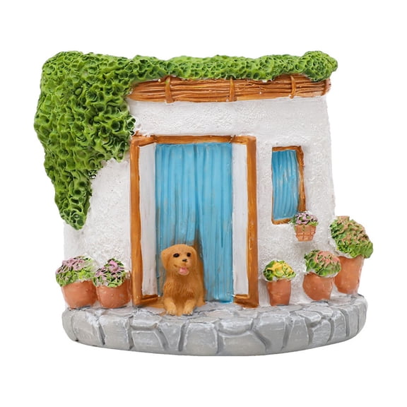 deevoka Cottage Shaped Vase Multifunction Home Decor for Centerpiece Window Tabletop White