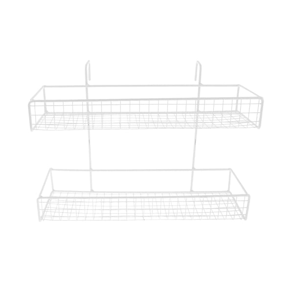 deevoka Cubicle Hanging Basket for Office Plant Railing Shelf for Porch Fence Garden Double Layer White