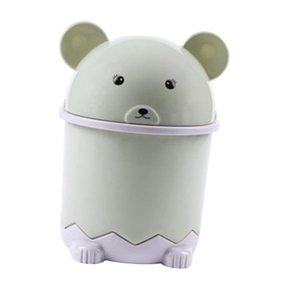 deevoka Cute Desktop Garbage Can Paper Waste Basket Compact Waste Basket Kitchen Rubbish Green