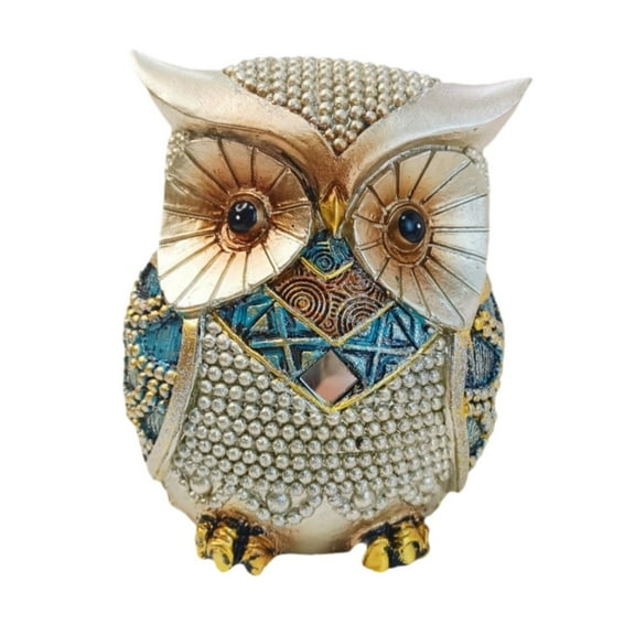 deevoka Decorative Owl Statue Cabinet Figure Landscape Garden Miniature Owl Figurine