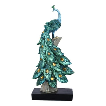 deevoka Decorative Peacock Statue Hauskunst Decor Sculpture Peacock Figurine for Cabinet