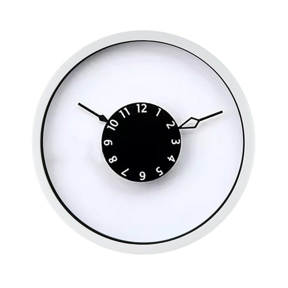 deevoka Decorative Wall Clock 10inch Modern Wall Art Decor for Dorm Bedroom Bathroom White