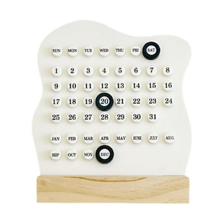 deevoka Desk Calendar Aesthetic Creative Desk Decoration for Dorm Restaurant Kitchen Beige