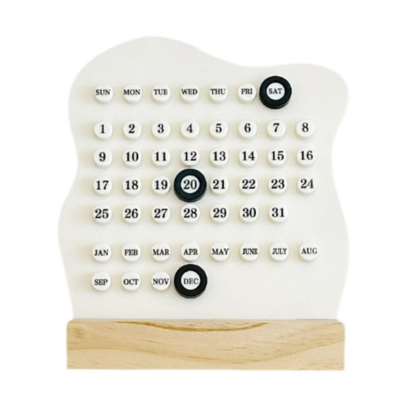 deevoka Desk Calendar Aesthetic Creative Desk Decoration for Dorm Restaurant Kitchen Beige