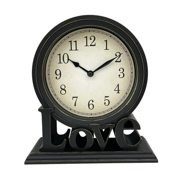 deevoka Desk Clock European Classic Decorative Retro for Bedside Bedroom Table B
