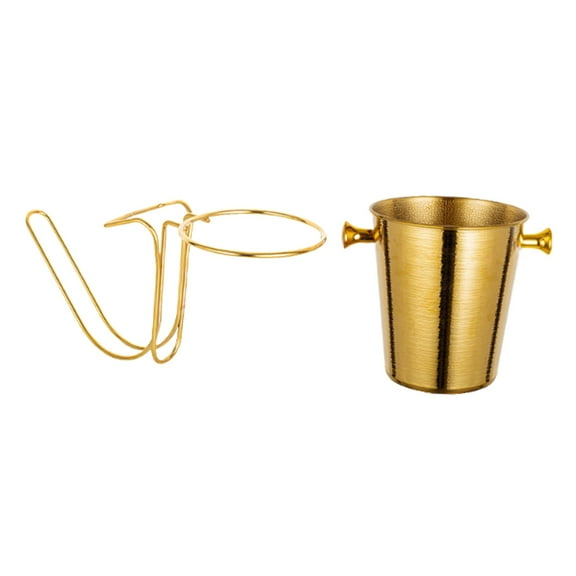deevoka Desktop Ice Bucket Stand s Stand for Cocktail Parties Cooking Household Gold