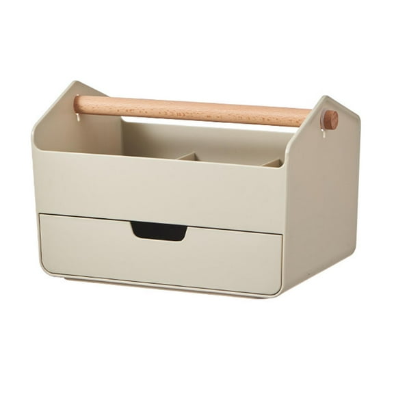 deevoka Desktop Organizer Craft Decor Accessories with Drawer for Dorm Home Bathroom Grey
