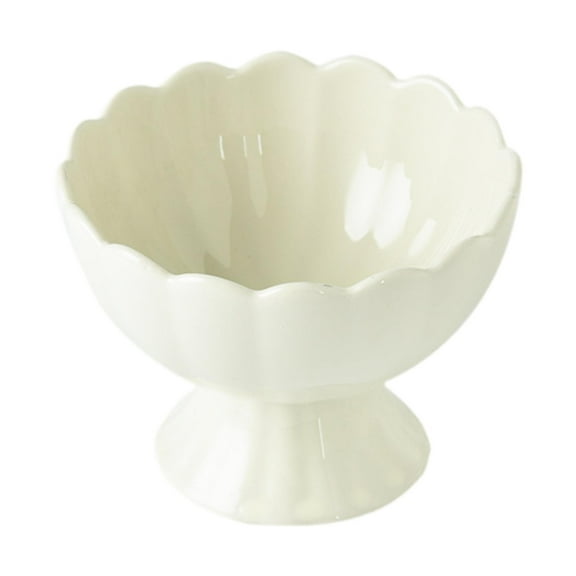 deevoka Dessert Bowl Container Restaurants Decoration Goblet for Candy Pudding Fruit white