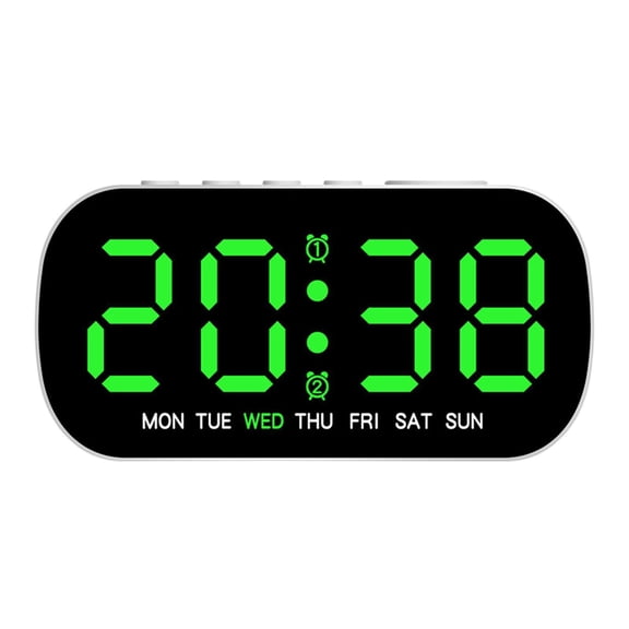 deevoka Digital Alarm Clock 5 Level Adjustable Brightness for Dorm NightStand Office Green