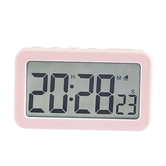 deevoka Digital Clock 12/24H Display Large Display Count up & Down Timer Desk Clocks for Pink