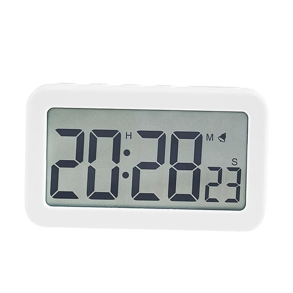 deevoka Digital Clock 12/24H Display Large Display Count up & Down Timer Desk Clocks for White